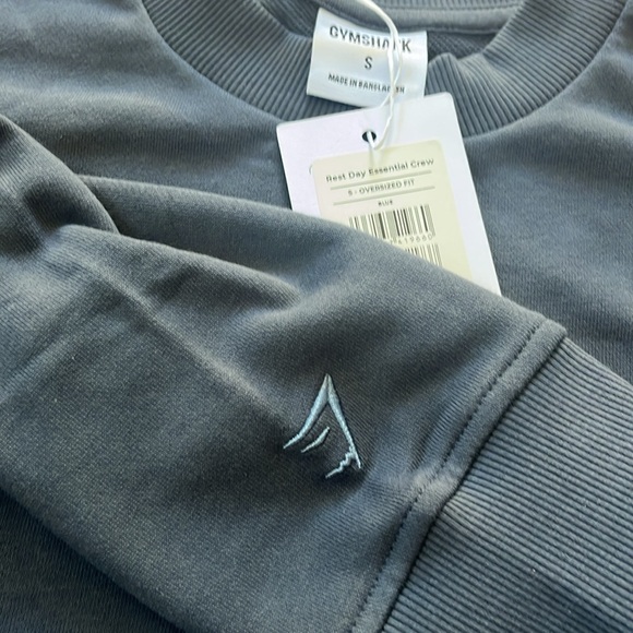 Gymshark Men’s Small Rest Day Essentials Crew “Oversized Fit” “Blue” - Picture 3 of 3